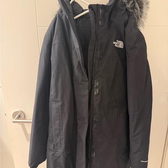 The North Face Black Coat with Fur Trim